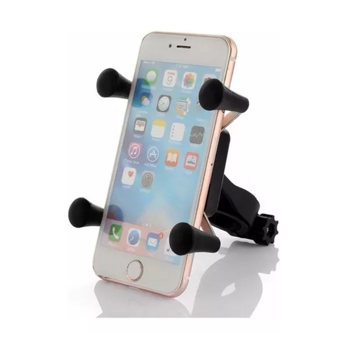 GENERICO - Soporte Porta Celular Universal Para Bici Moto Ajustable Negro