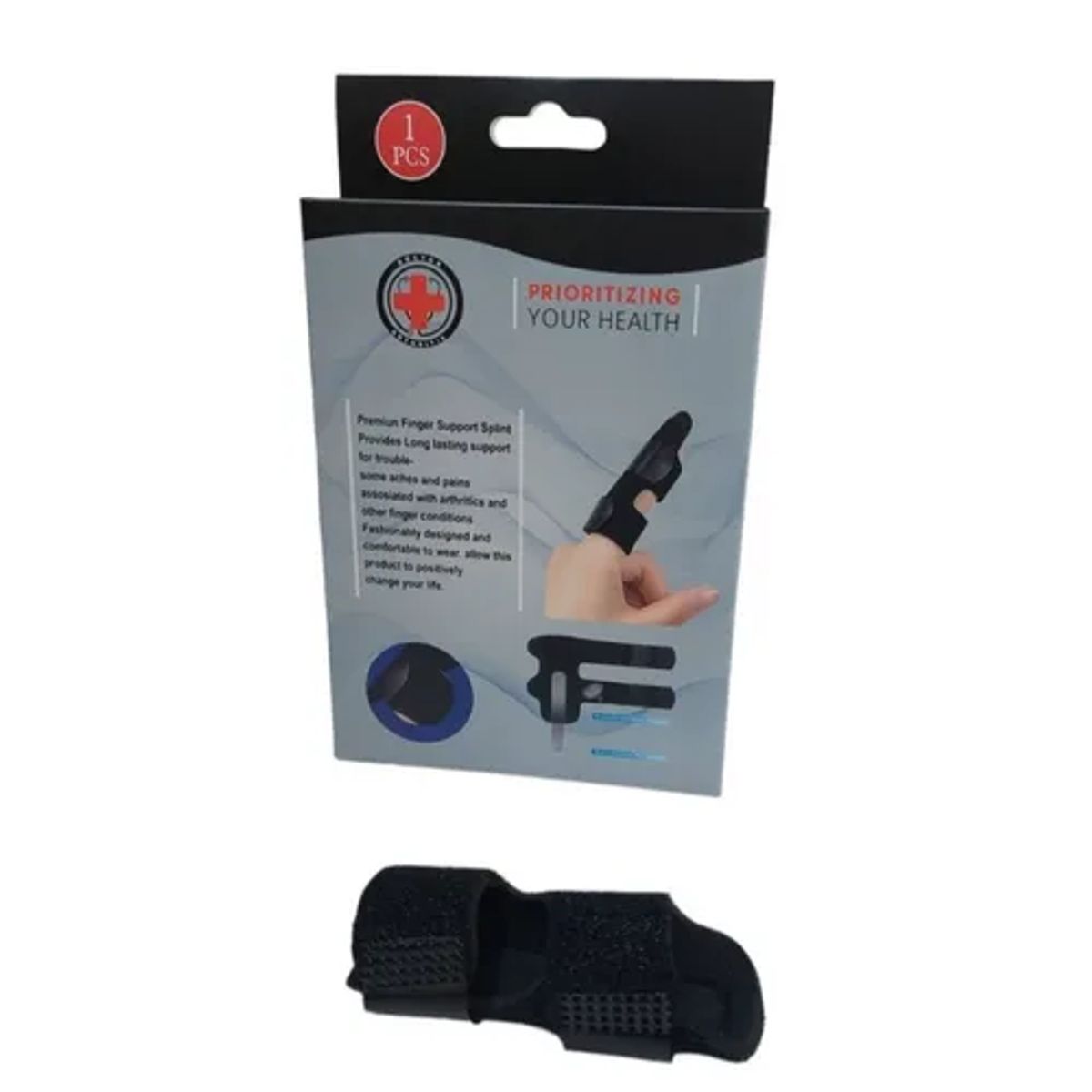 GENERICO - Inmovilizador De Dedos Con Férula Extra Soft Negro