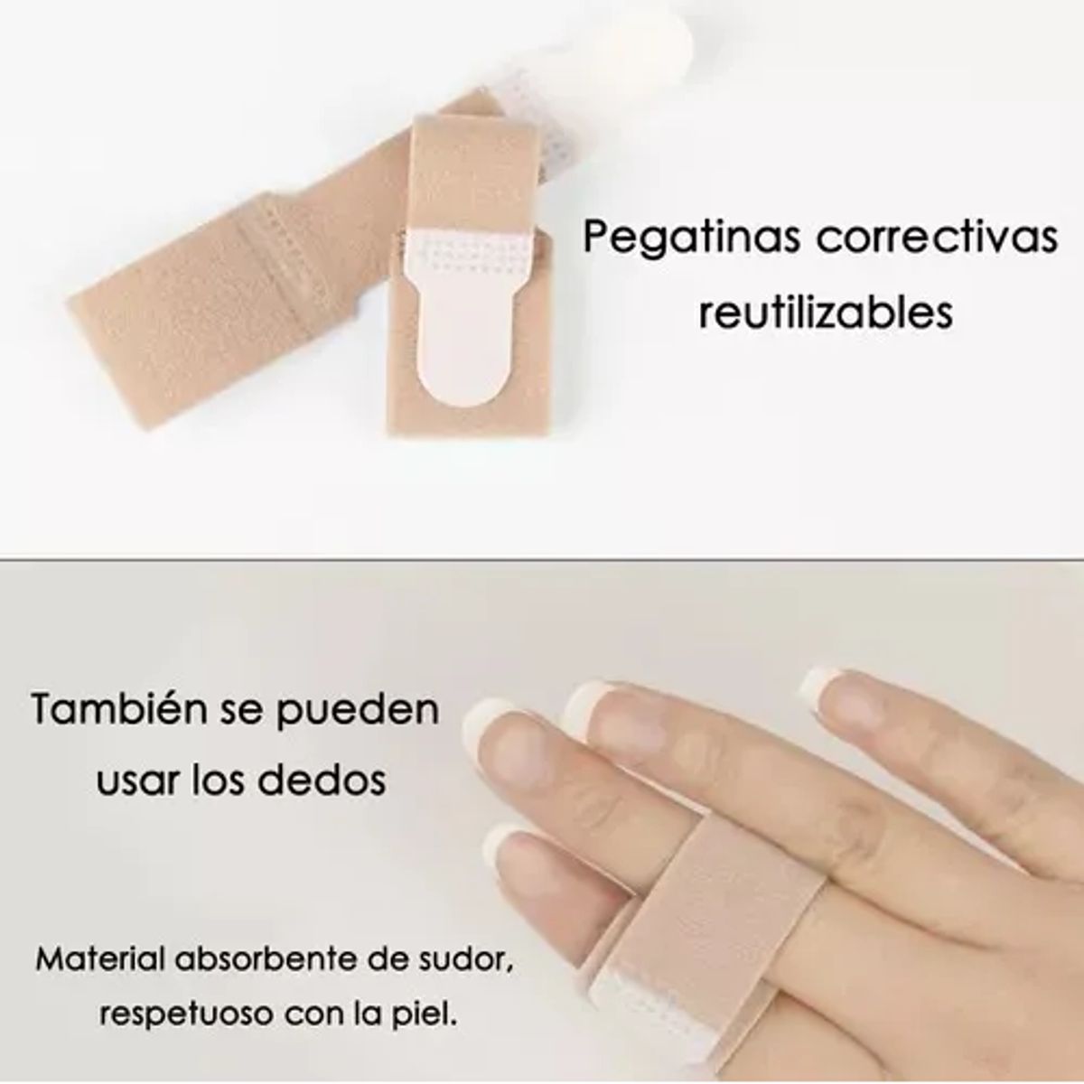 GENERICO - Cinta Inmovilizadora Para Dedos De Pies Y Manos 6 Pcs Beige