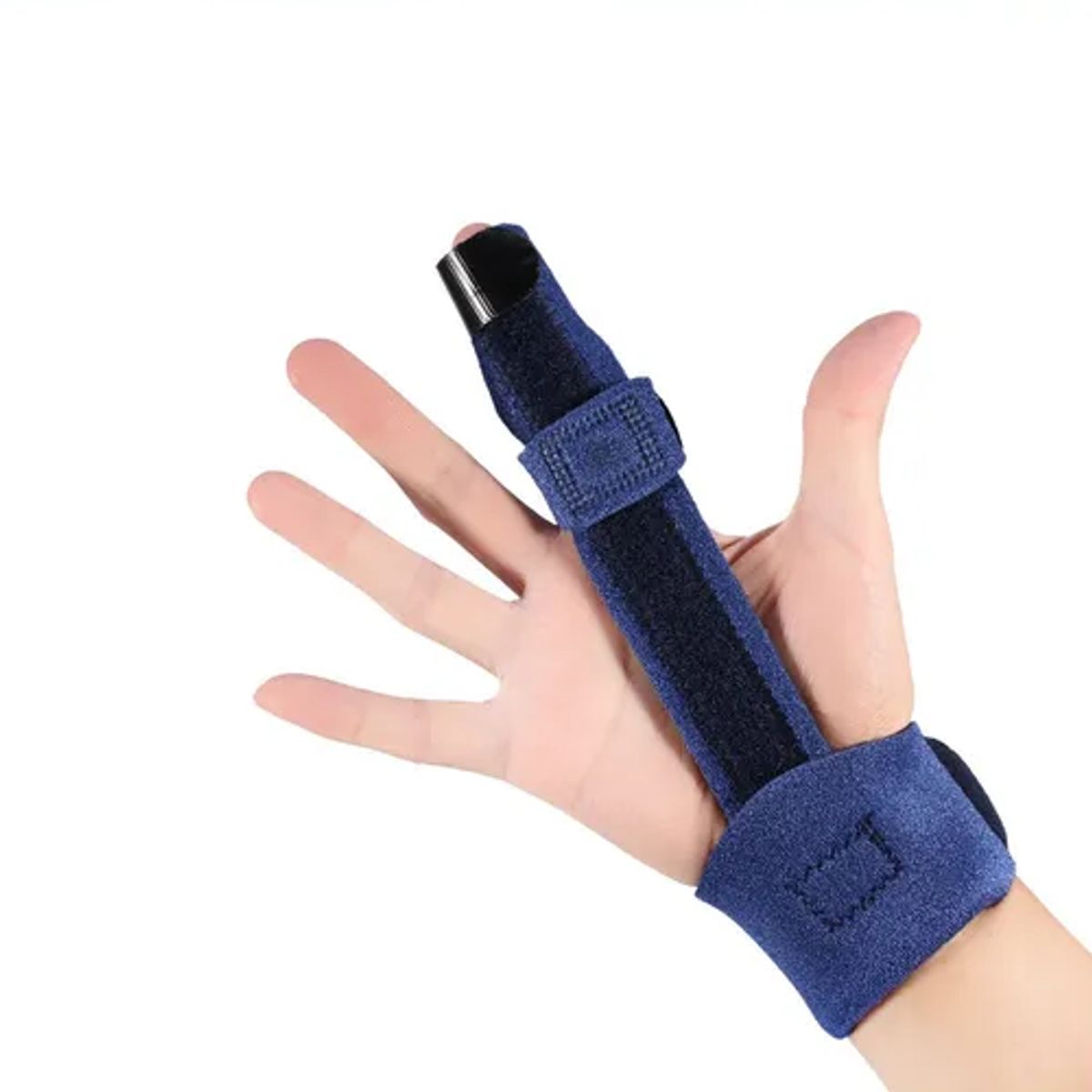 GENERICO - Inmovilizador De Dedo Adulto Ferula Indice Anular Y Medio Azul L