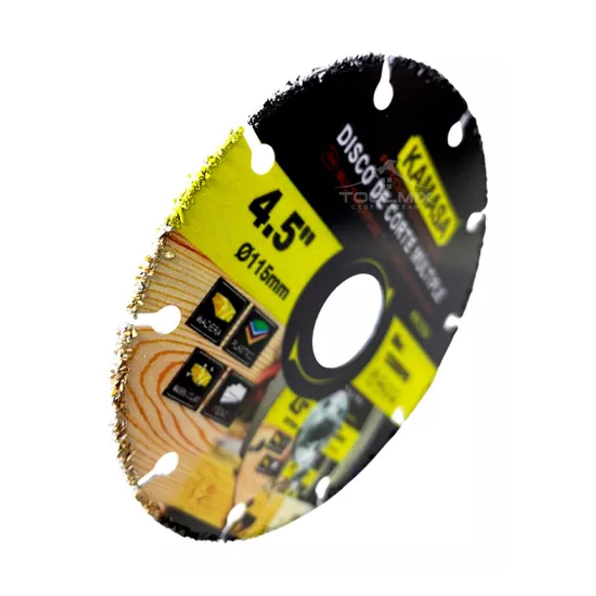 GENERICO - Disco de corte multiuso para esmeril 115mm 13300 RPM Kamasa amarillo y negro