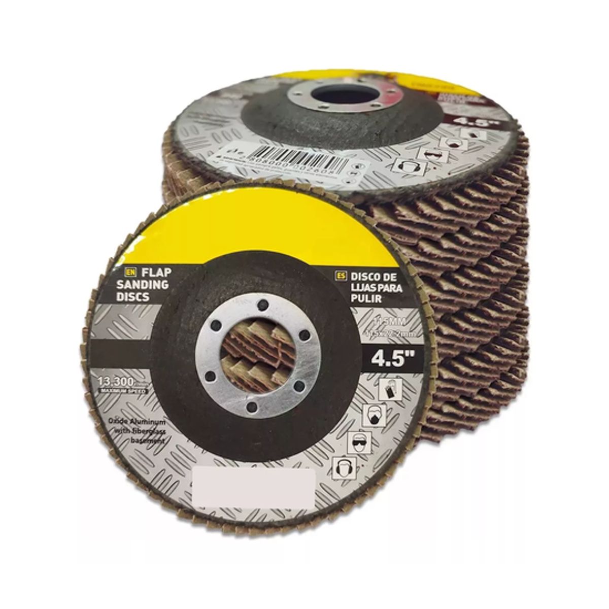 GENERICO - 10 discos lija traslapado flap madera 115mm 13600 RPM granos