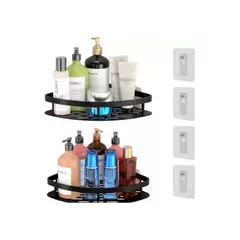 GENERICO - Esquinero Organizador Ducha Baño Estante Color Negro