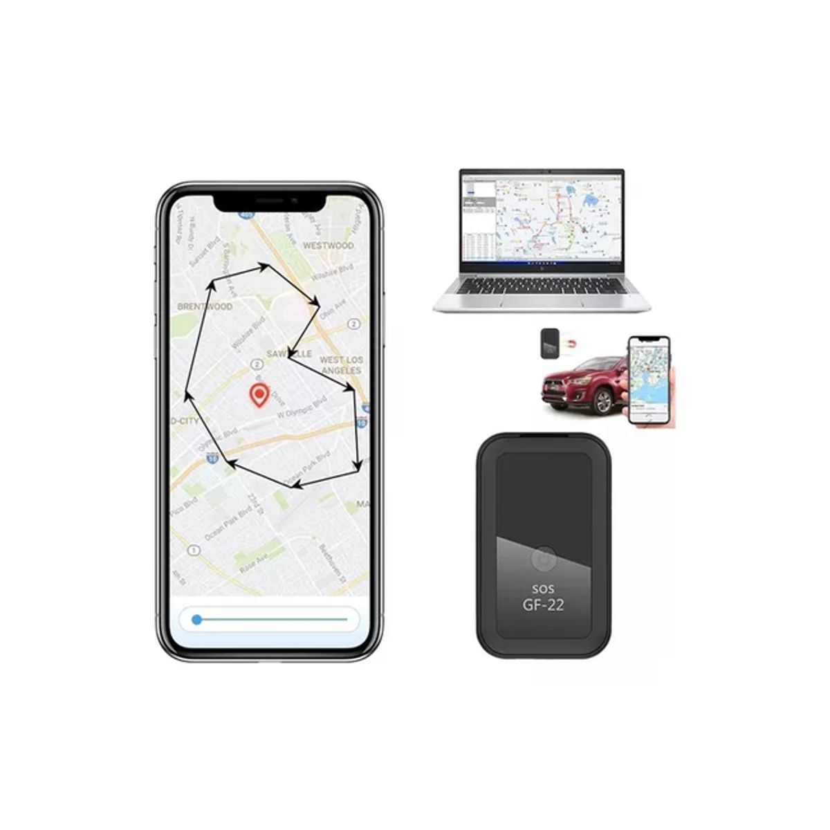 GENERICO - Localizador Para Vehiculos Gps Mini Rastreador Portátil Negro