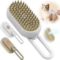 KUANGYE - Pack X2 Cepillos Vapor Autolimpiante 3 En 1 Perros Y Gato