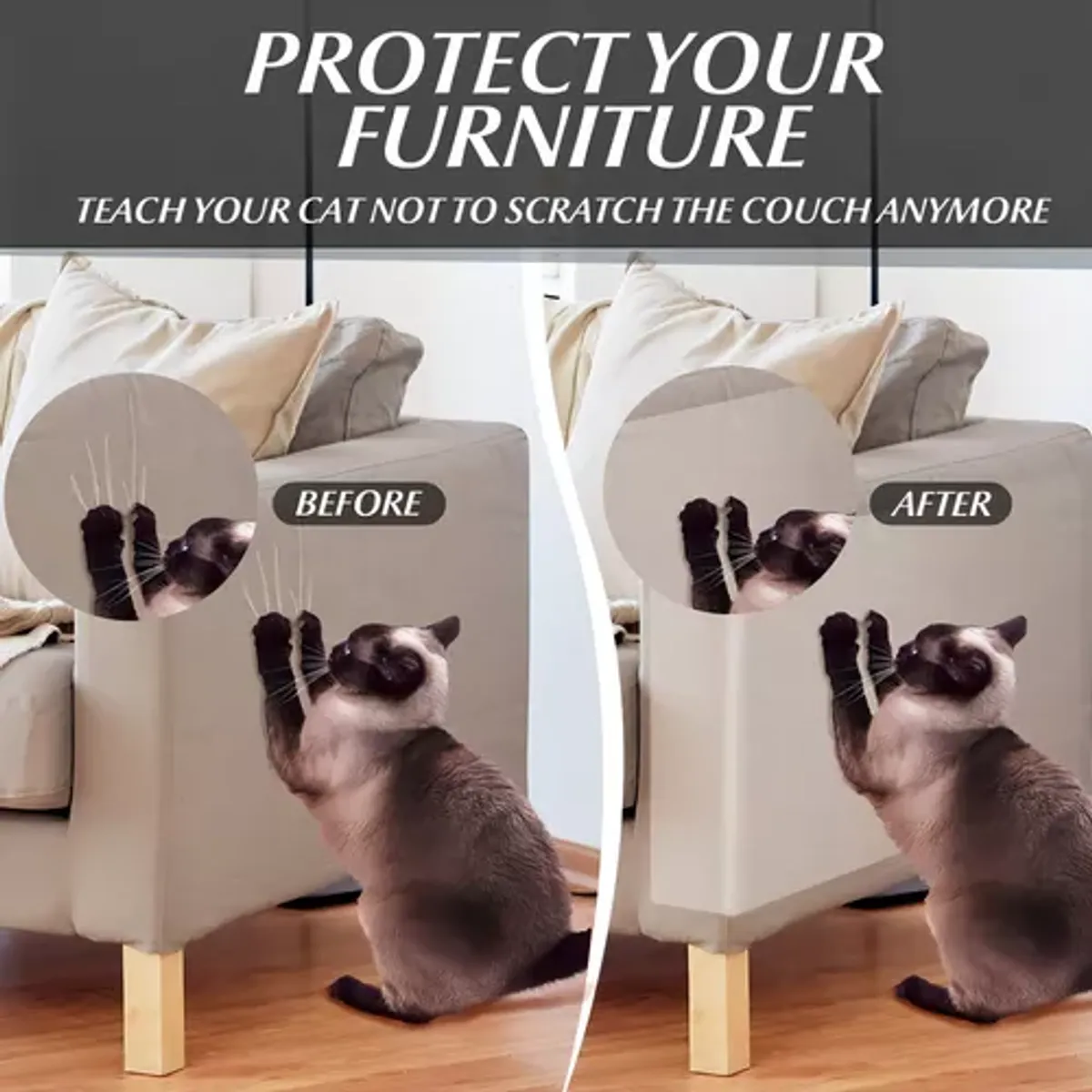 GENERICO - Pegatina protectora antiarañazos ym sofá protector gato