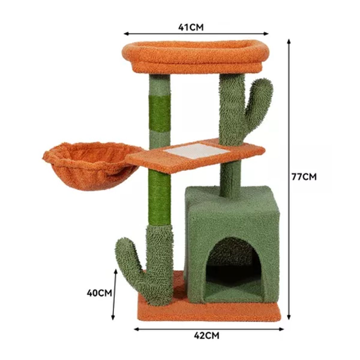 GENERICO - Torre arbol rascador gatos poste michi cactus verde
