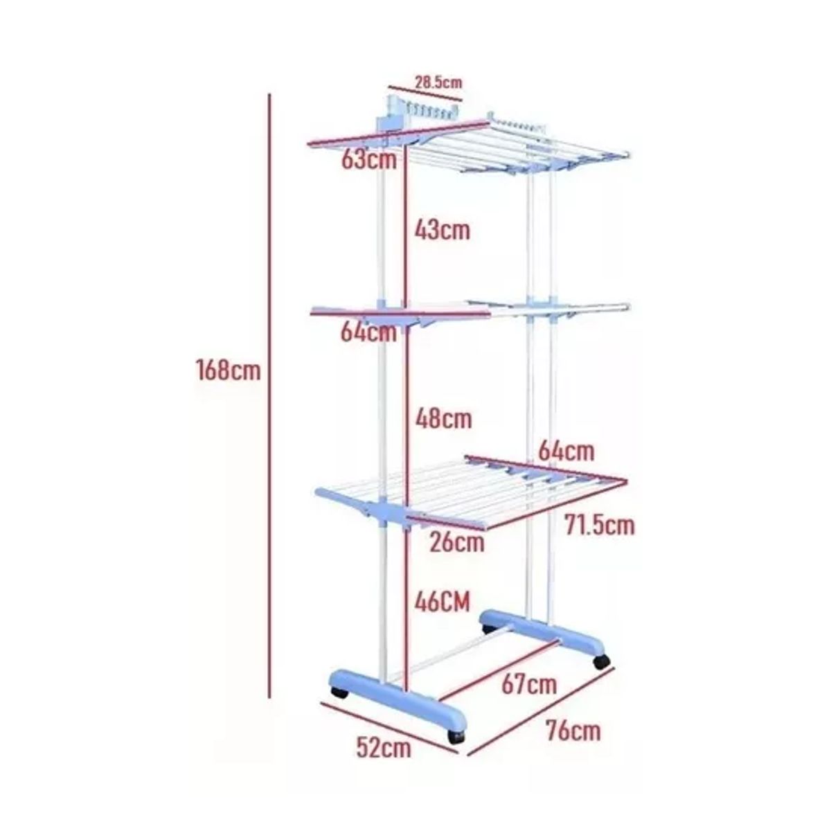 GENERICO - Tendedero plegable de ropa retráctil rack portátil multicolor