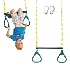 KINDA NICE - Barra Trapecio + Anillos Y Accesorios Gimnasia Para Niños