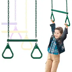 KINDA NICE - Barra Trapecio + Anillos Y Accesorios Gimnasia Para Niños