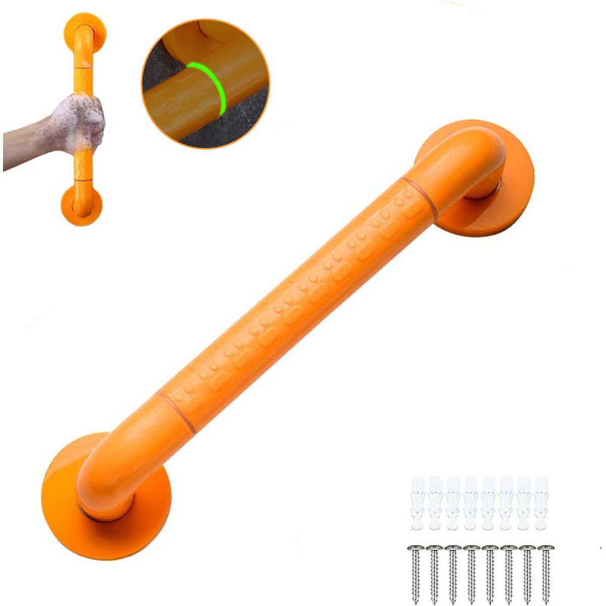 GENERICO - Barra De Seguridad Para Baño Con Antideslizante Y Círculo 40cm