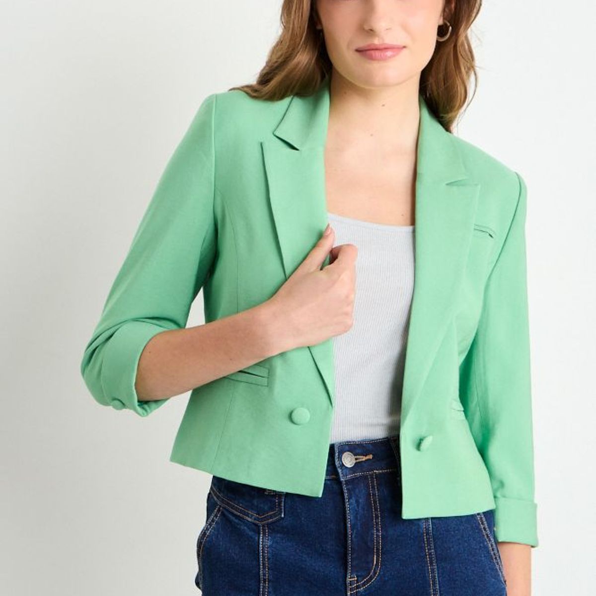 IO - Blazer Liso Mujer Verde Oliva Io