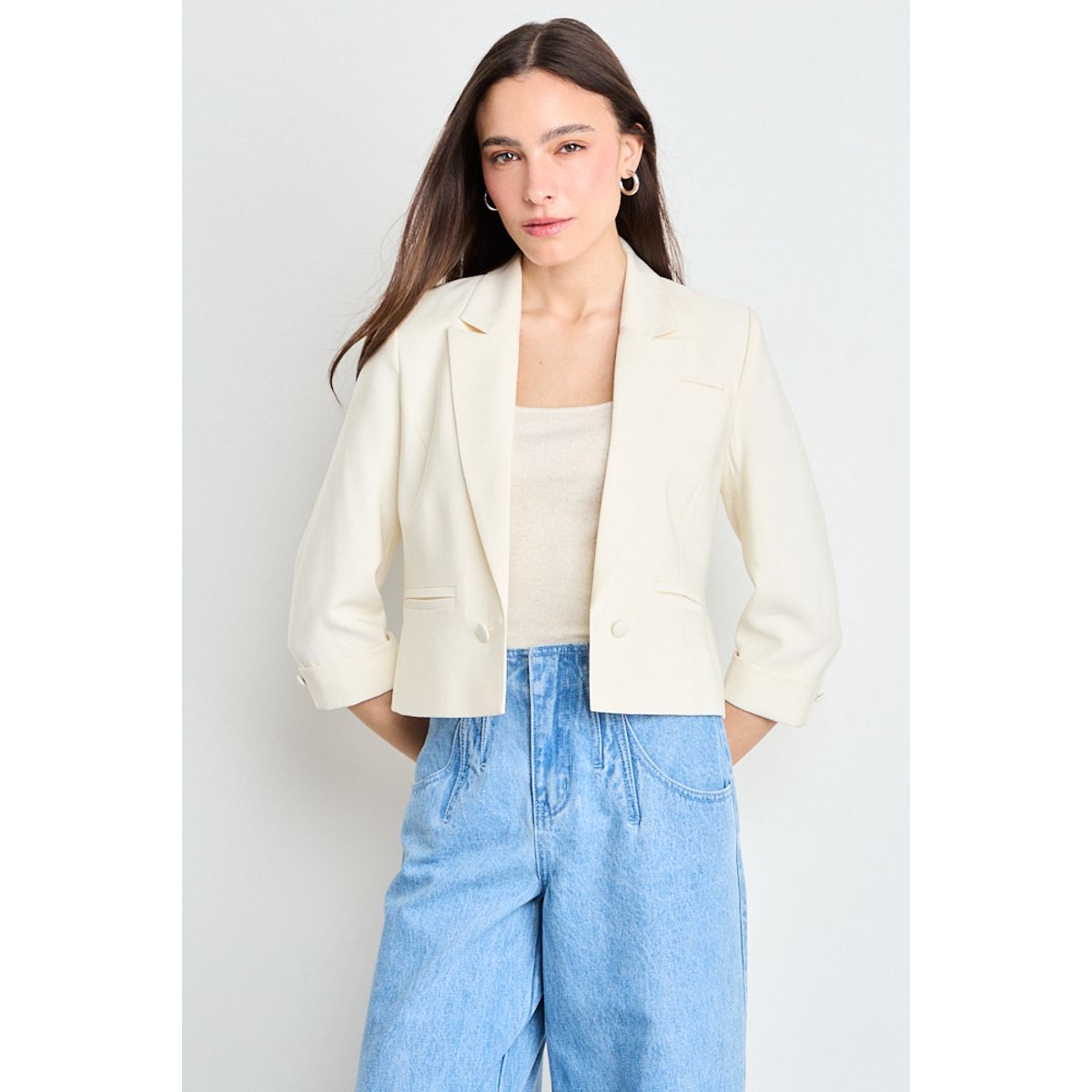 IO - Blazer Liso Mujer Crudo Io