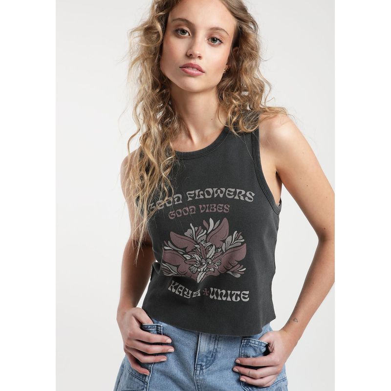 KAYA UNITE - Polera Mujer Tank Good Negro
