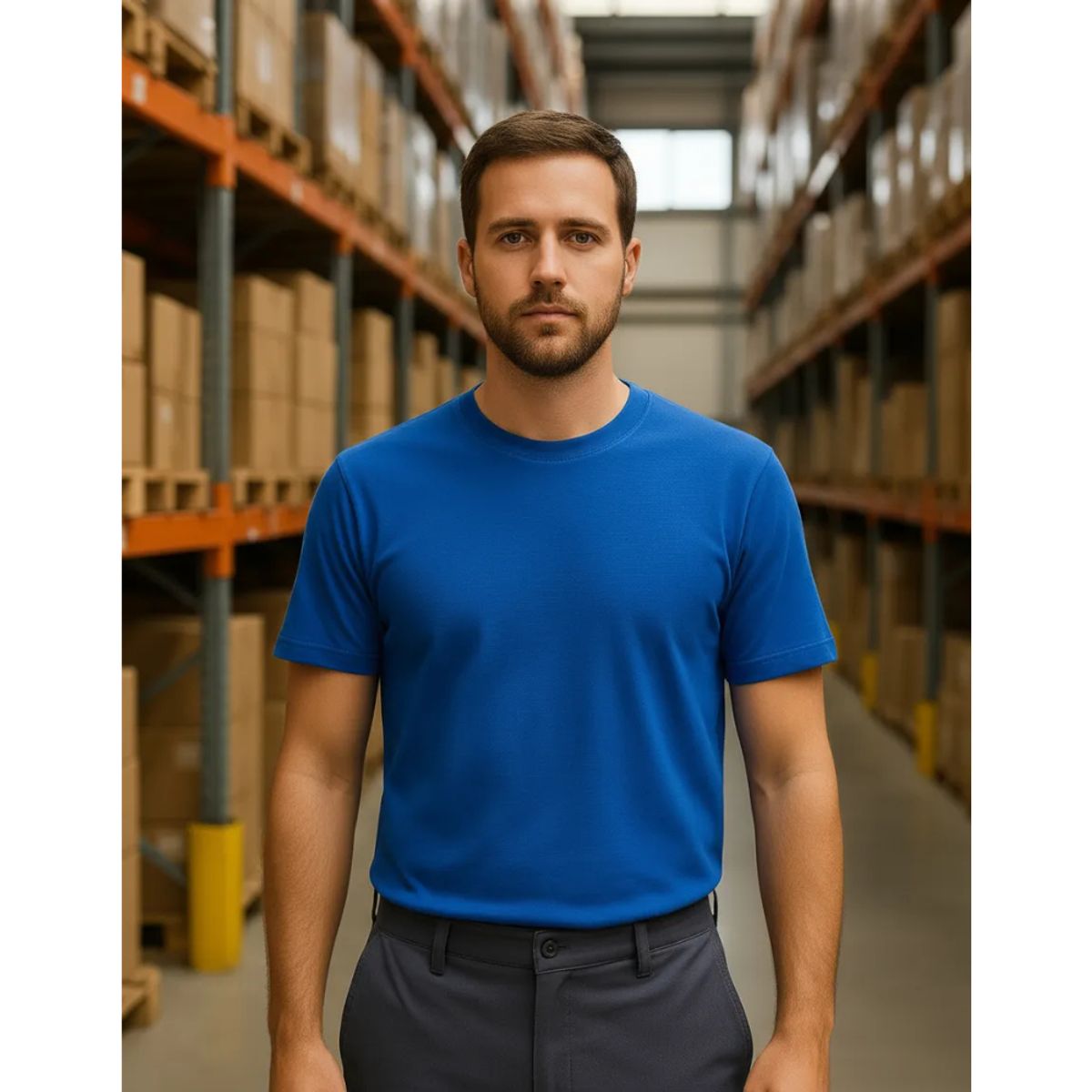 T-WORLD - Polera Cuello Redondo Manga Corta 100% Algodón