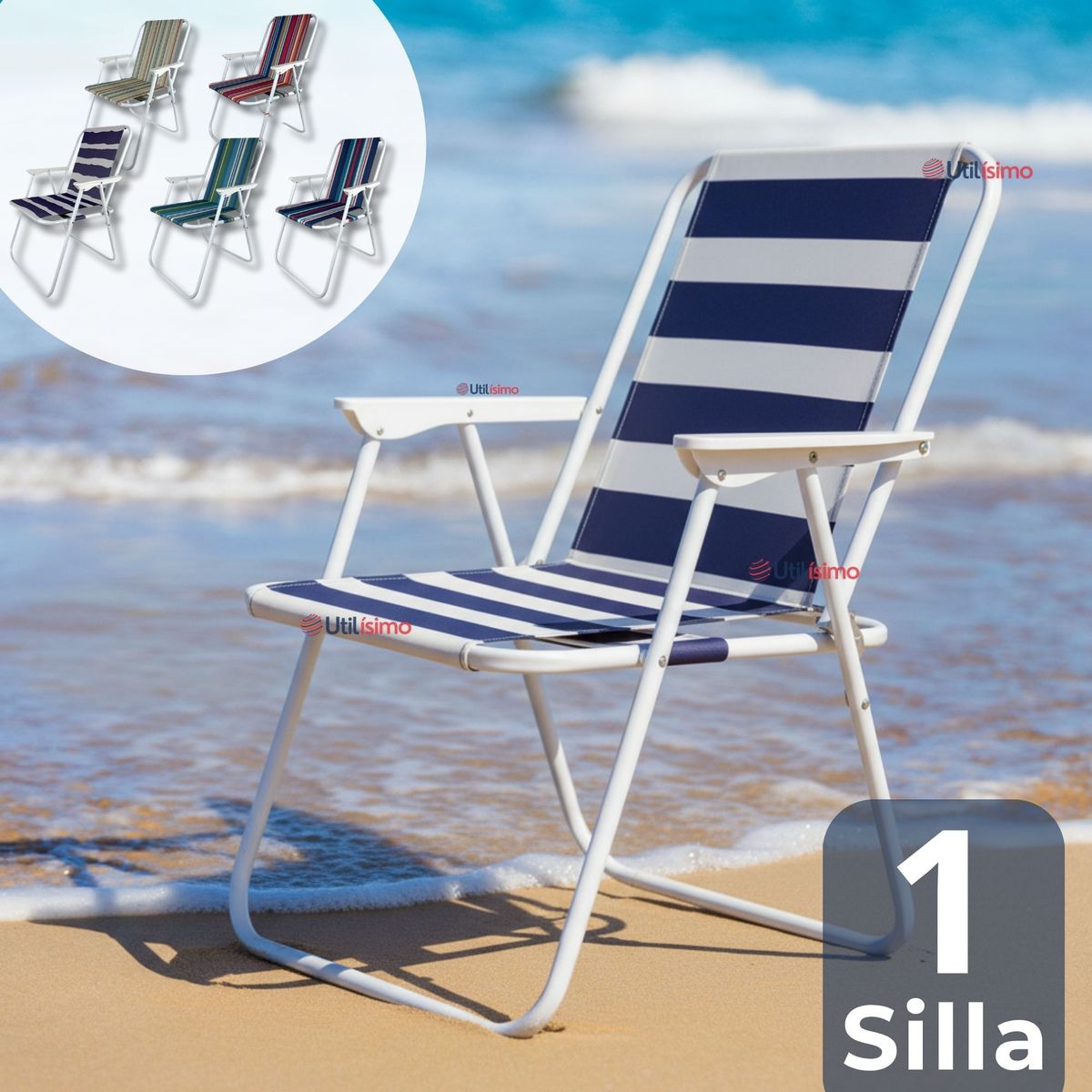LINE - Silla Plegable Portátil Playa Camping Picnic Exteriores