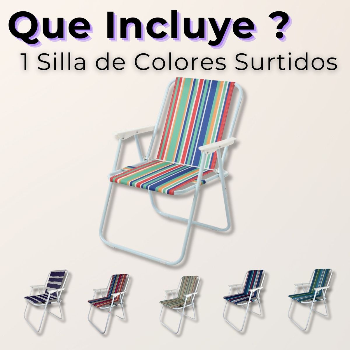 LINE - Silla Plegable Portátil Playa Camping Picnic Exteriores