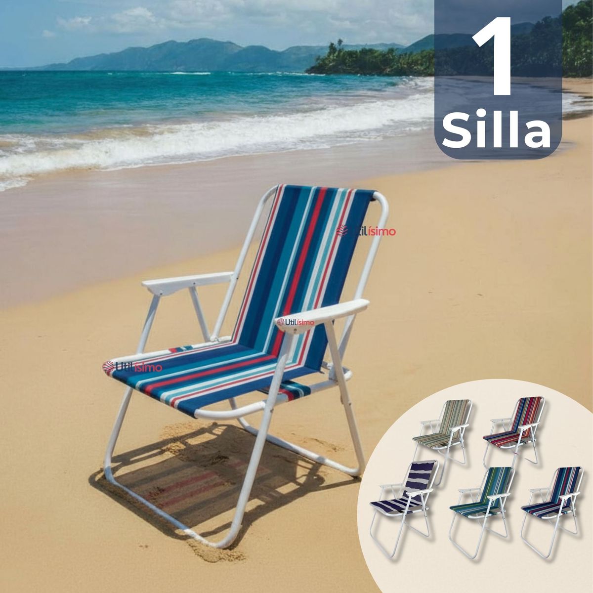 LINE - Silla Plegable Portátil Playa Camping Picnic Exteriores