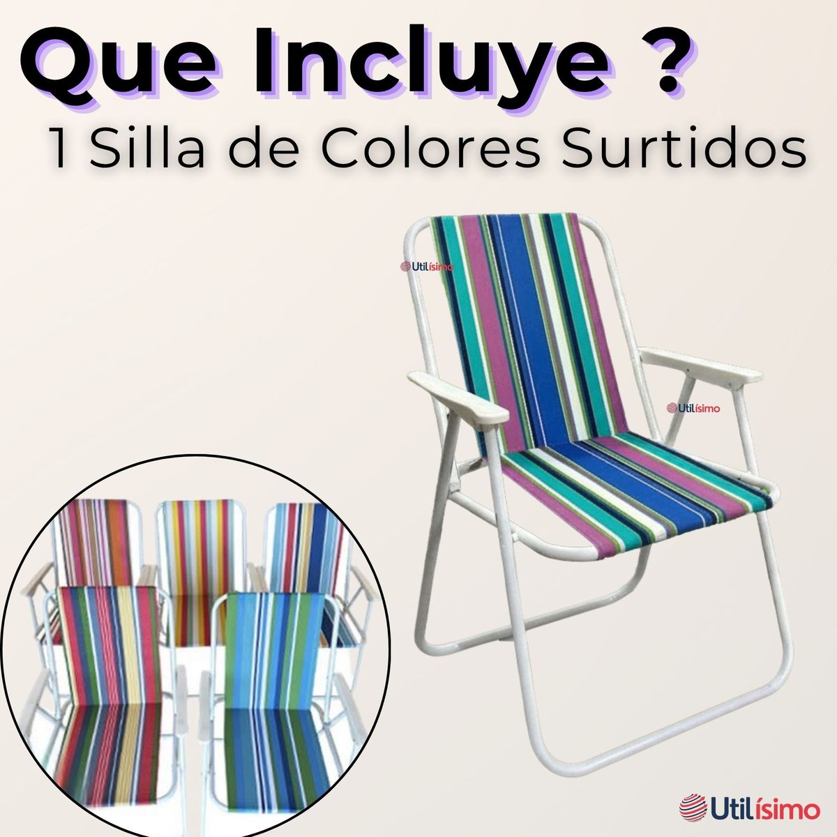 LINE - Silla Plegable Portátil Playa Camping Picnic Exteriores