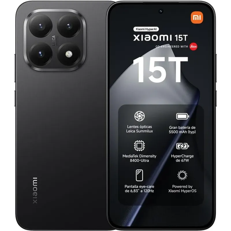XIAOMI - Xiaomi 15T 12G RAM+ 512G Triple Cámara Leica Resistente agua IP68  Negro