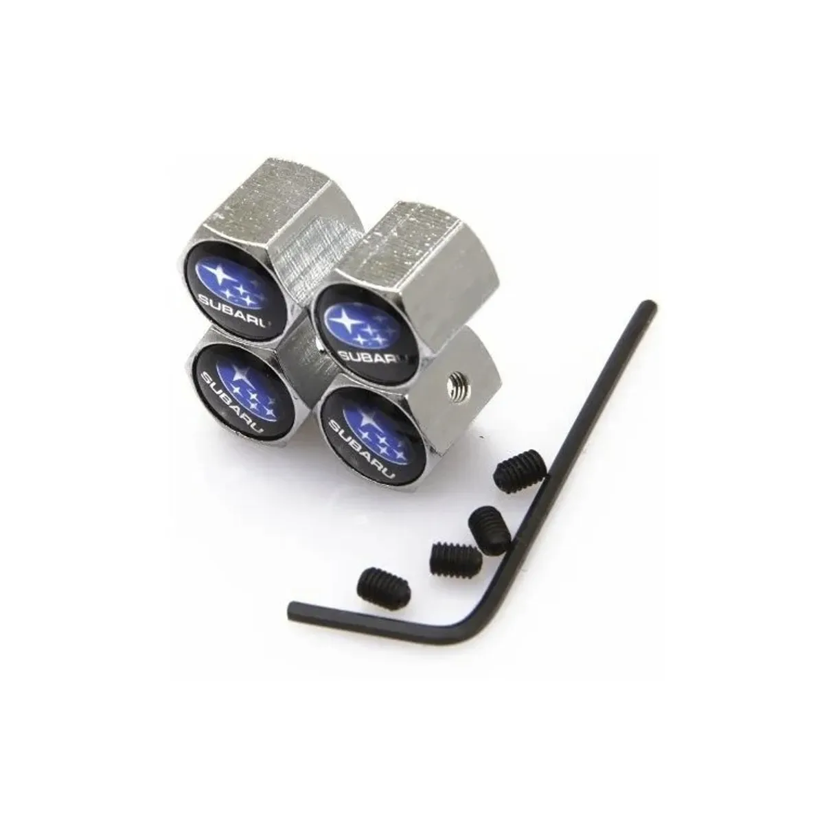 GENERICO - Set 4 Tapa Valvulas Anti Robo para Subaru