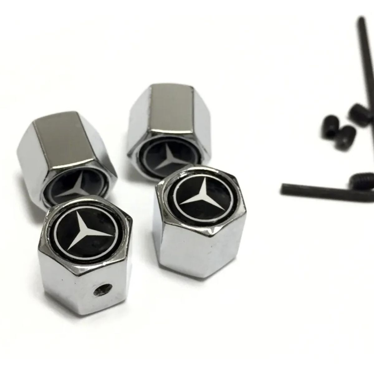 GENERICO - Set 4 Tapa Valvulas Anti Robo para Mercedes