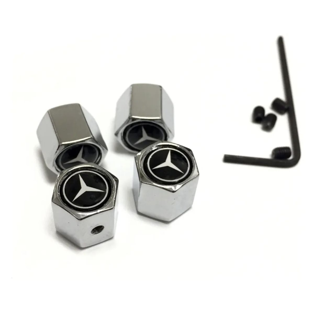 GENERICO - Set 4 Tapa Valvulas Anti Robo para Mercedes