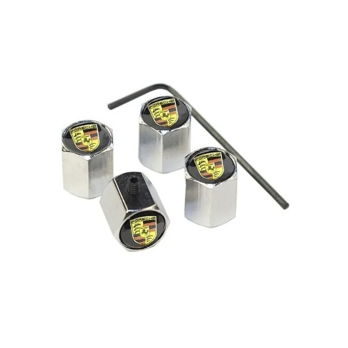 GENERICO - Set 4 Tapa Valvulas Anti Robo para Porsche