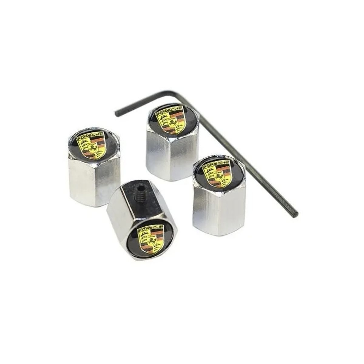 GENERICO - Set 4 Tapa Valvulas Anti Robo para Porsche