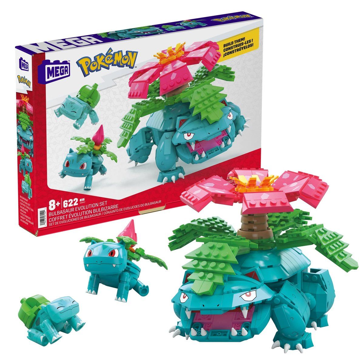 MEGA - Set de construcción Pokémon Bulbasaur 622 piezas multi-personaje