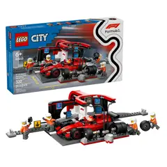 LEGO - Juego de construcción City F1 Pit Stop Ferrari rojo