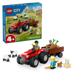 LEGO - Tractor de granja con remolque y ovejas juguete educativo rojo 4+ años