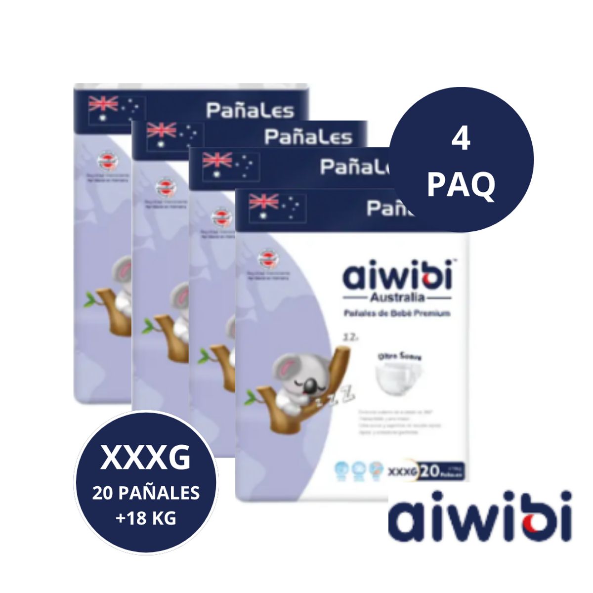 GENERICO - Pañales Aiwibi Ultra Suave XXXG (X4) 80 Und