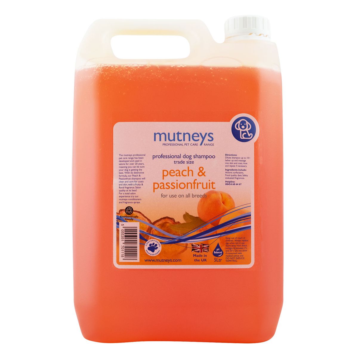 GENERICO - Shampoo para Mascotas Mutneys Peach & Passionfruit 5L