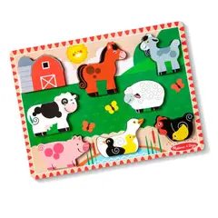 MELISSA & DOUG - Puzzle didáctico Melissa and Doug 8 piezas granja