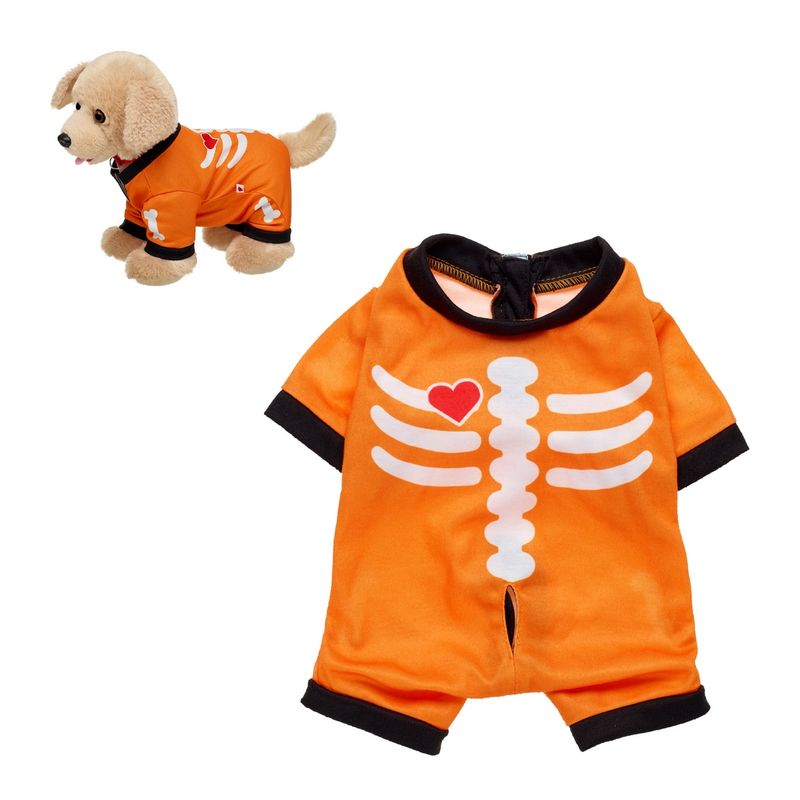 BUILD A BEAR - Pijama Esqueleto Naranjo 4 Patas Build-A-Bear