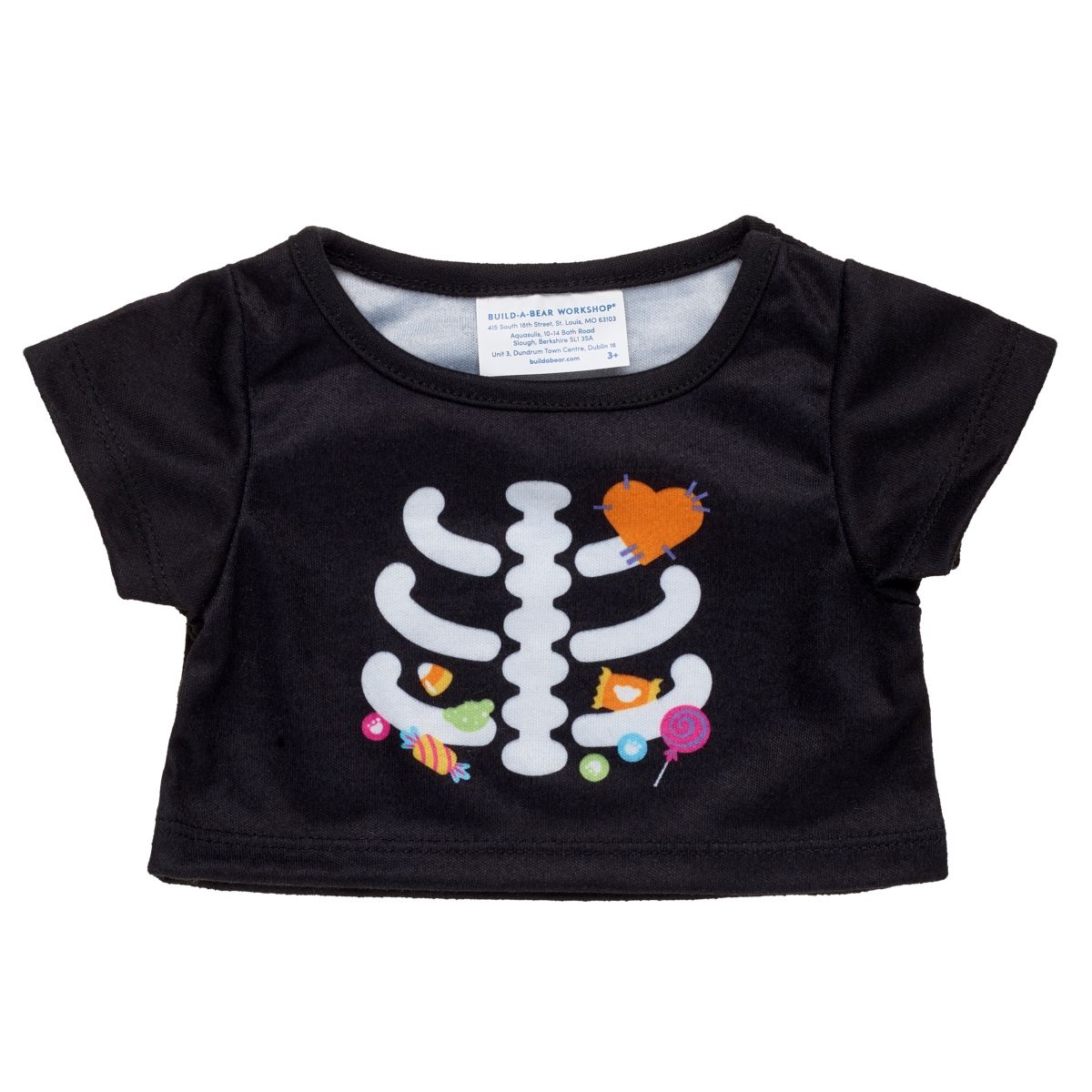 BUILD A BEAR - Polera Esqueleto Negra Build-A-Bear