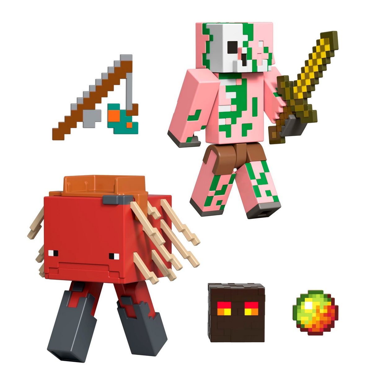 MINECRAFT - Minecraft figura 8cm crafting 2-pack-piglin zombie y strider