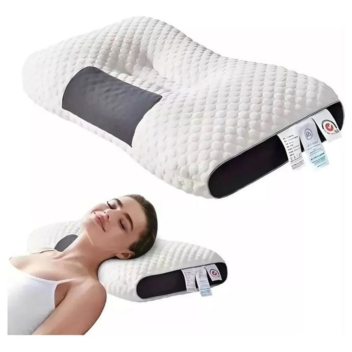 GENERICO - Almohada  Ortopédica Cojín Cervical Terapéuticas Pack 2 Almohadas