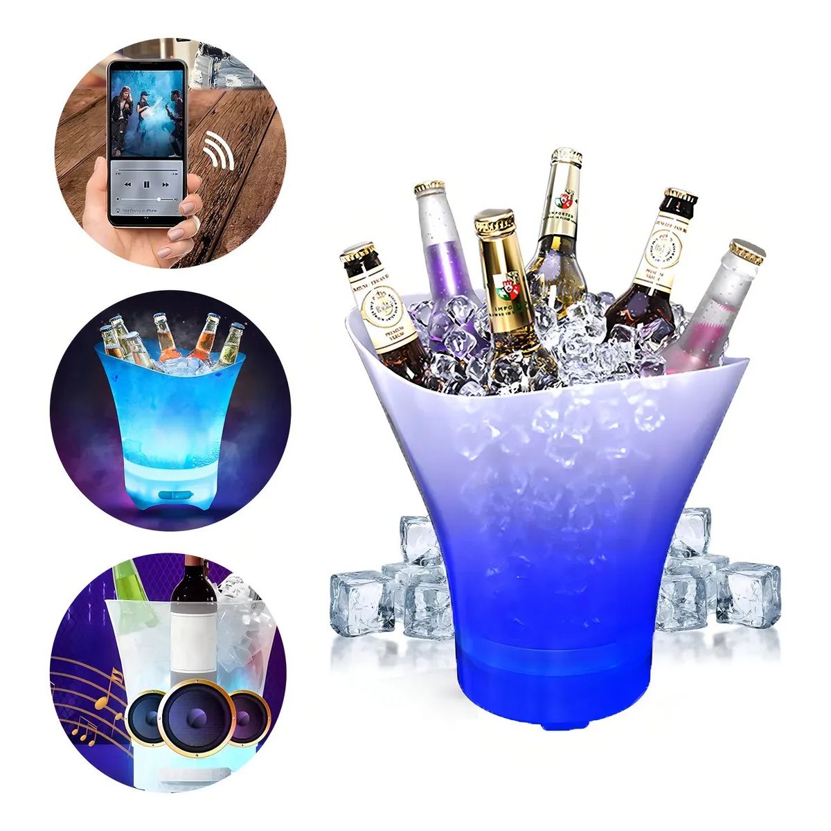 GENERICO - Hielera Con Parlante Bluetooth y Luces 7 Litros