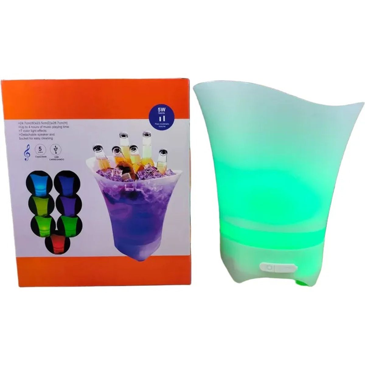 GENERICO - Hielera Con Parlante Bluetooth y Luces 7 Litros