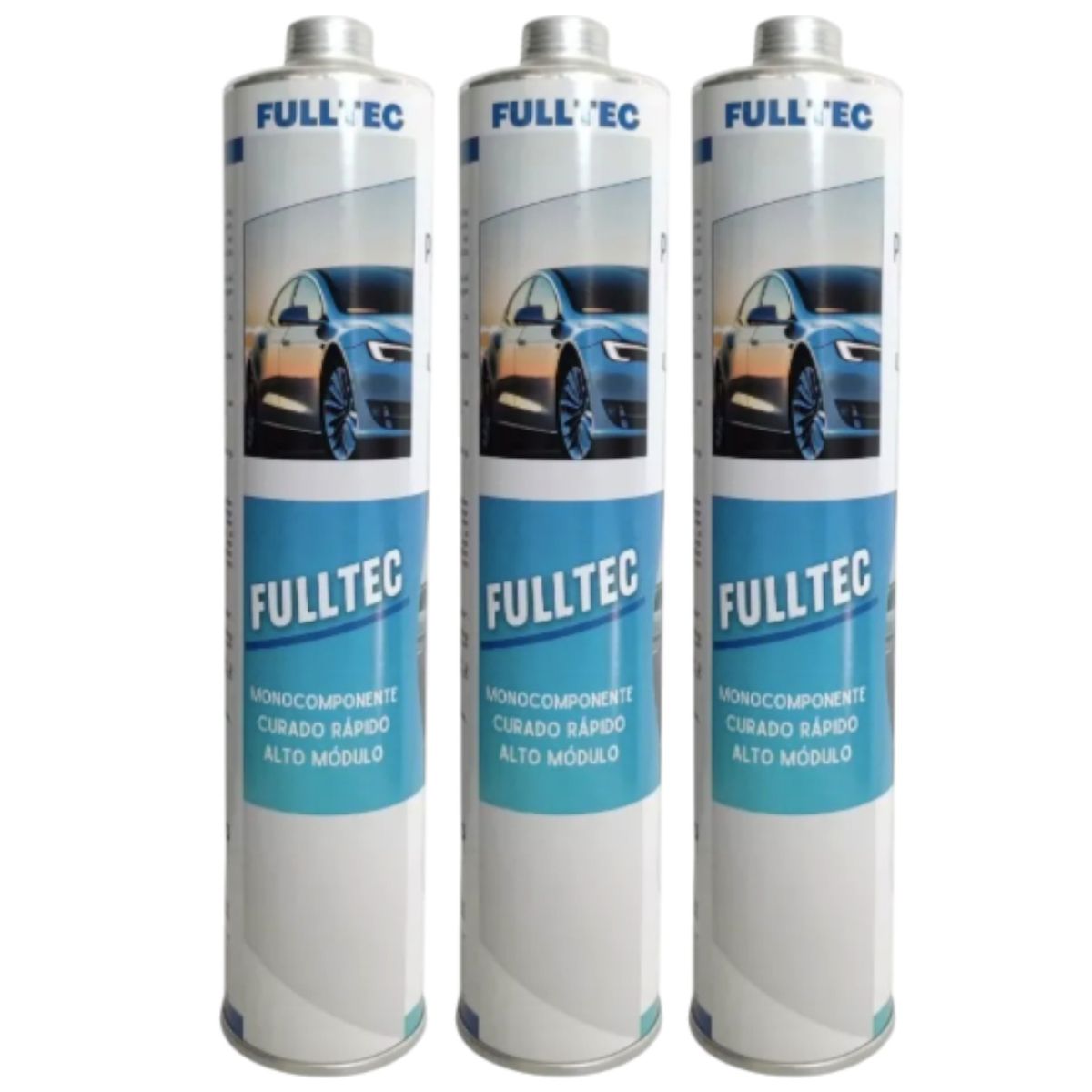 FULLTEC - Pack x3 Silicona Sellador Poliuretano Parabrisas 300ml