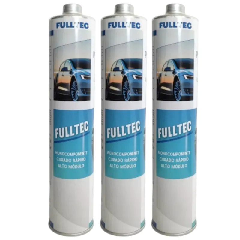 FULLTEC - Pack x3 Silicona Sellador Poliuretano Parabrisas 300ml
