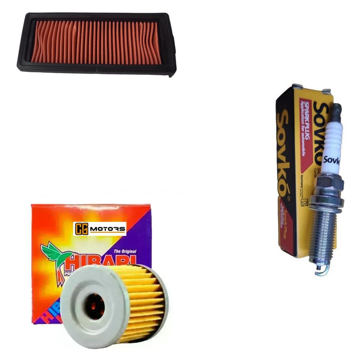 GENERICO - Kit Filtro Moto Zontes G1 155 / Aire + Filtro Aceite + Bujia