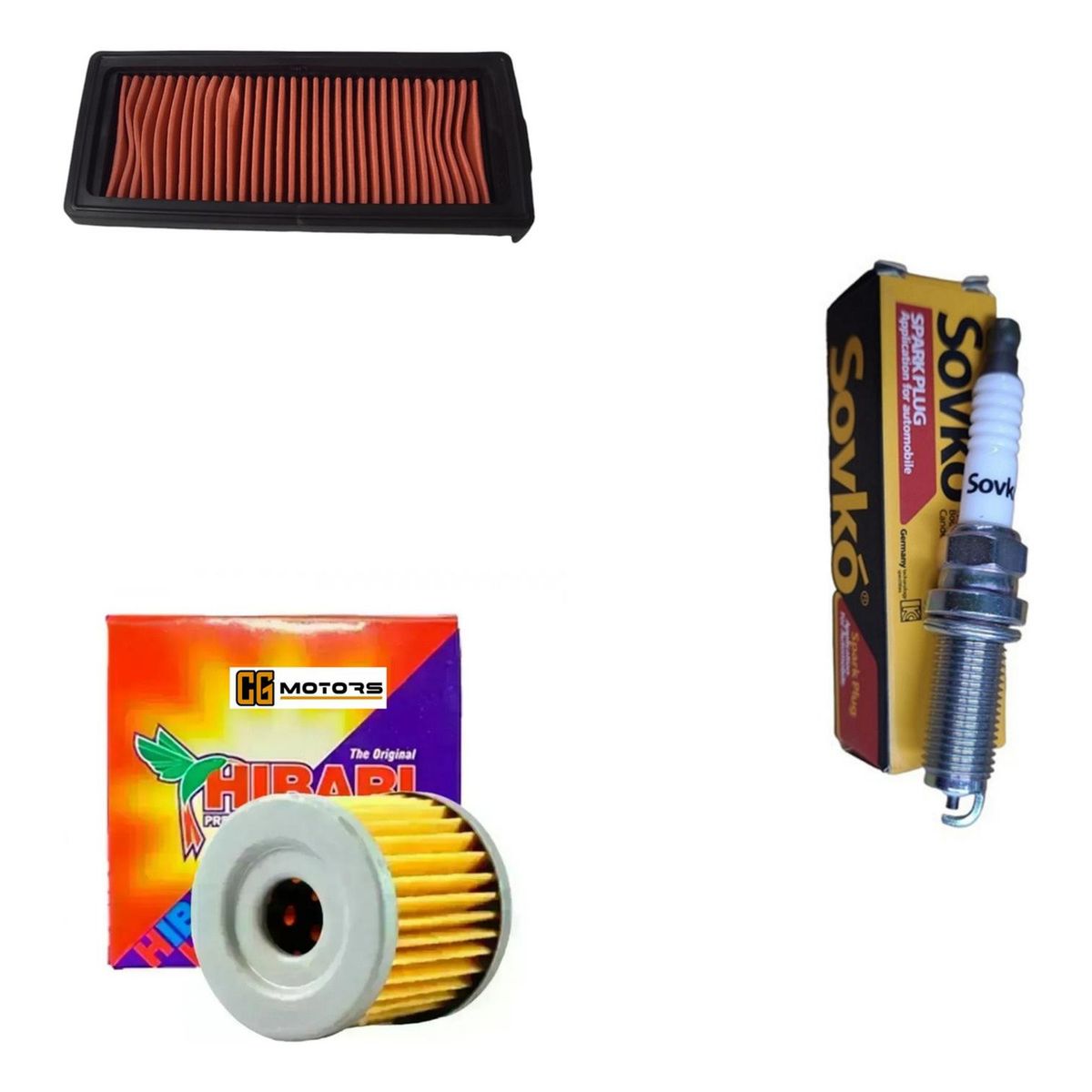 GENERICO - Kit Filtro Moto Zontes G1 155 / Aire + Filtro Aceite + Bujia