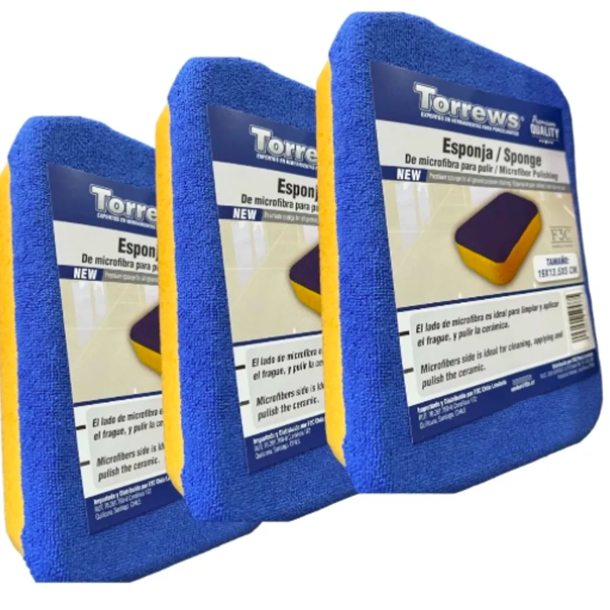 GENERICO - Set 3 Esponja + Microfibra Profesional Torrews