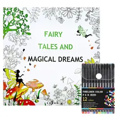 GENERICO - Mándalas De 96 Dibujos + Lápices Tiralíneas 12 Coleres