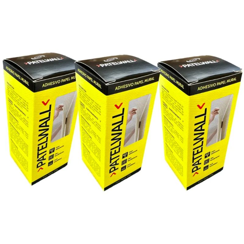 GENERICO - Pack 3 Adhesivo Para Papel Mural Patelwall 125g Transparente