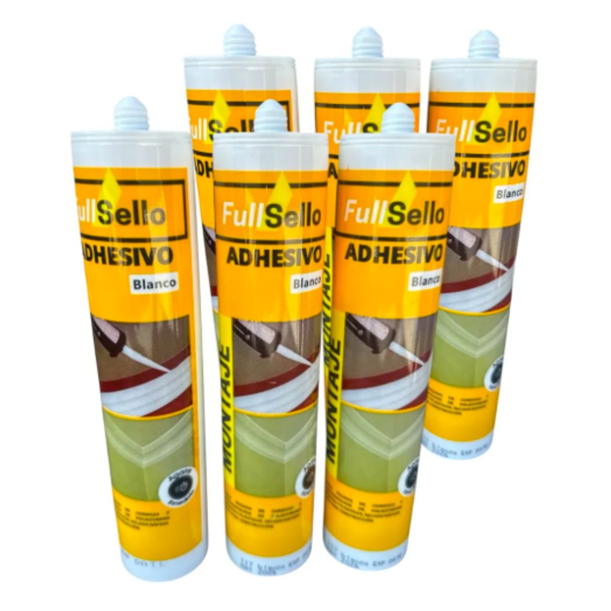 FULLTEC - Pack x6 Adhesivos De Montaje Fulltec 300ml