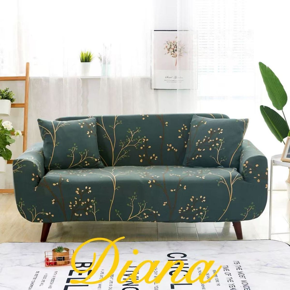 DIANA - FUNDA SILLON ELASTIZADO 3 CUERPO 195CM/230CM DISEÑO VERDE ARBOL